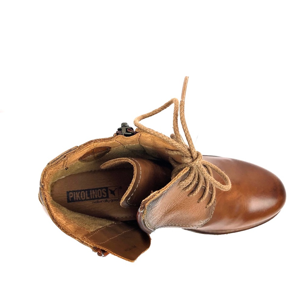 SOLD.        PIKOLINOS Zaragoza W9H-876 Leather Ankle Bootie - Brandy - Picture 10 of 13
